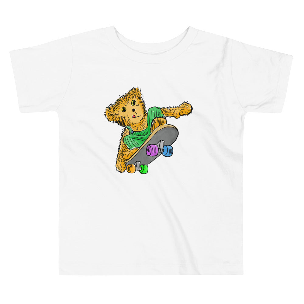 Skateboarding Bear Toddler Short Sleeve Tee
