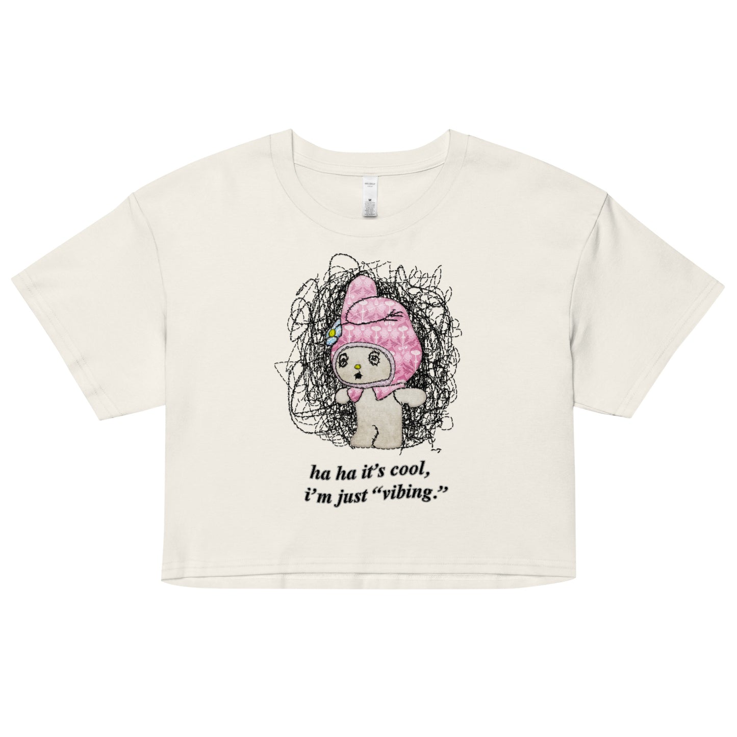 Just Vibing ha ha Women’s crop top (Not Embroidered)