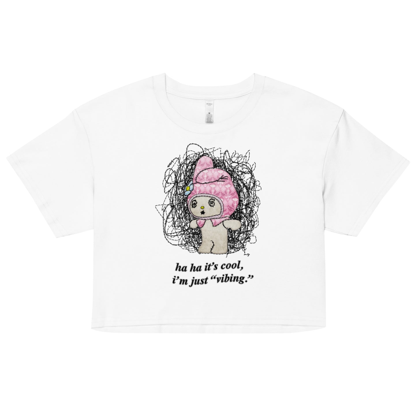 Just Vibing ha ha Women’s crop top (Not Embroidered)